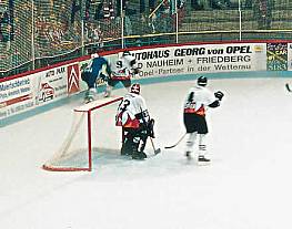 Eishockey-Tornetz (1 Paar) aus Polyester, ca. 4 mm stark, Maschenform/-weite rhombisch 35 mm