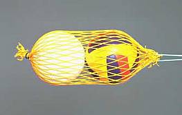 Ball-Tragenetz fr 1-2 Blle, gelb (Pack  10 Stck)
