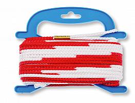 Faustball-Leine aus Nylon, ca. 5 mm stark, 21 m lang, alle 20 cm rot/wei abgesetzt