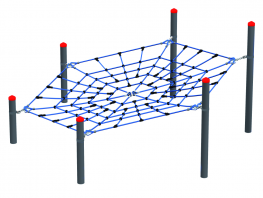 Spinnennetz „Steindorf“, Stahlpfosten