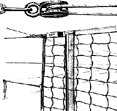 Volleyball-Turniernetz nach DVV-Prfzeichen (mit Umlenkrolle), Polypropylen 3 mm