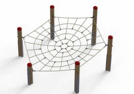 Spinnennetz „Steindorf“, Douglasiepfosten