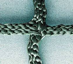 Superstarkes Tennisnetz aus Polypropylen, hochfest, ca. 4 mm stark, ringsum eingefat