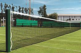 Tennisnetz Excalibur aus Polyester, ca. 2,5 mm stark, ohne Doppelreihen, besonders formstabil, schwarz/grn