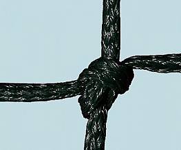 Tennisnetz aus Polyethylen-Flechtleine, 3 mm stark, schwarz