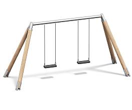 Doppelschaukel Holz/Metall AH 2,20 m und 2,60 m inkl. Schaukelsitzen