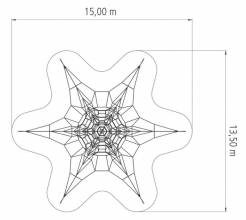 Seilpyramide SPIDER 8 mit 6 Abspannungen