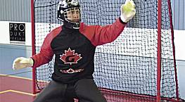 Floorball / Unihockey-Tornetze (1 Paar) aus Polypropylen hochfest, ca. 2,3 mm stark, knotenlos, Maschenweite 4,5 cm