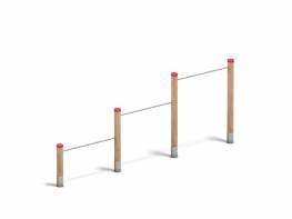 Dreier-Reck inkl. Pfostenschuhe Hhen: 0,80/1,30/1,80 m, Stangen aus VA