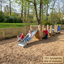 Eisenbahn - Waggon mit 2 Treppenstufen und V2A Rutsche