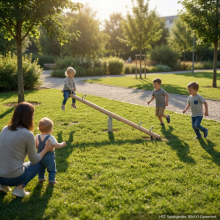 Holzwippe Viersitzig