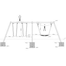 Kombischaukel mit Vogelnest Metall/Metall AH 2,20 m und 2,60 m