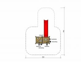 Sandbaustelle mit Rutsche