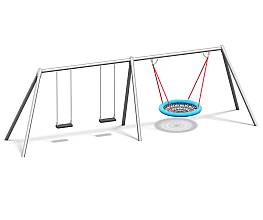 Kombischaukel mit Vogelnest Metall/Metall AH 2,20 m und 2,60 m