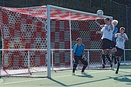 Fuballtornetze aus Polypropylen hochfest (1 Paar), knotenlos, mit Schachbrettmuster