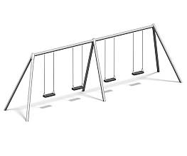 Vierfachschaukel Metall/Metall AH 2,20 m oder 2,60 m inkl. Schaukelsitzen